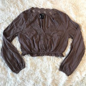 Wet Seal Long Sleeve Crop Top NWOT
